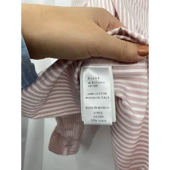Frank & Eileen XS pink striped eileen button down - Picture 6 of 8
